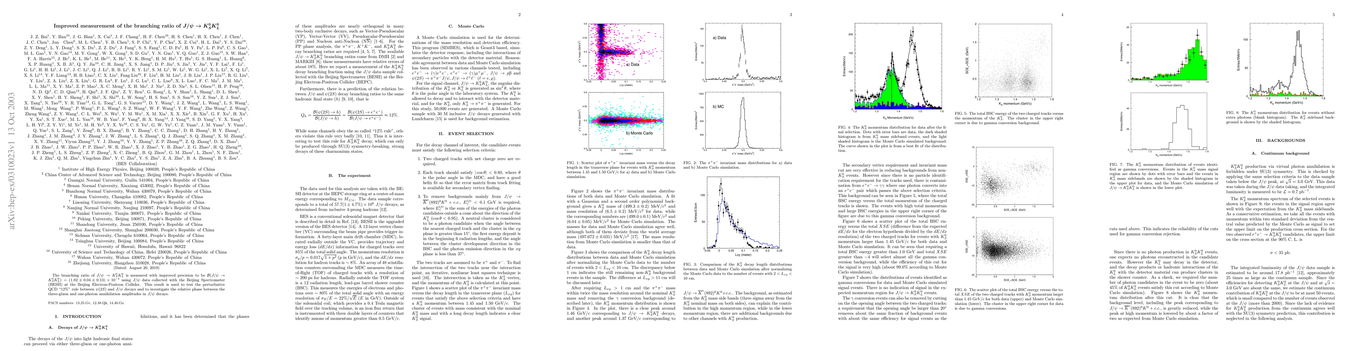 Thumbnail for Improved measurement of the branching ratio of J/psi-->K_S K_L
