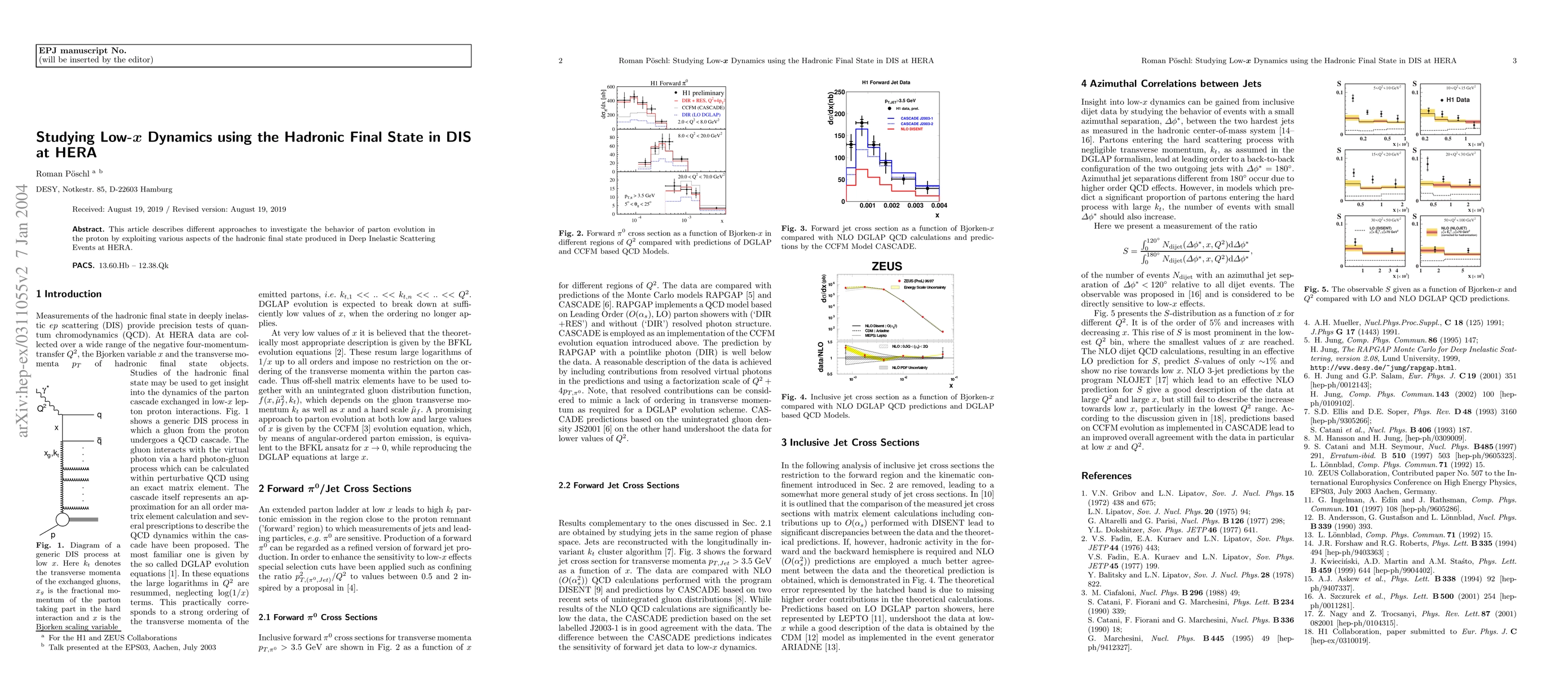Thumbnail for Studying Low-x Dynamics using the Hadronic Final State in DIS at HERA