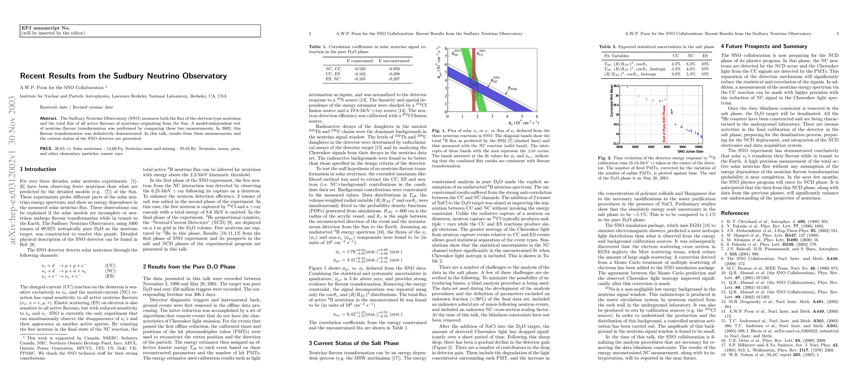 Thumbnail for Recent Results from the Sudbury Neutrino Observatory