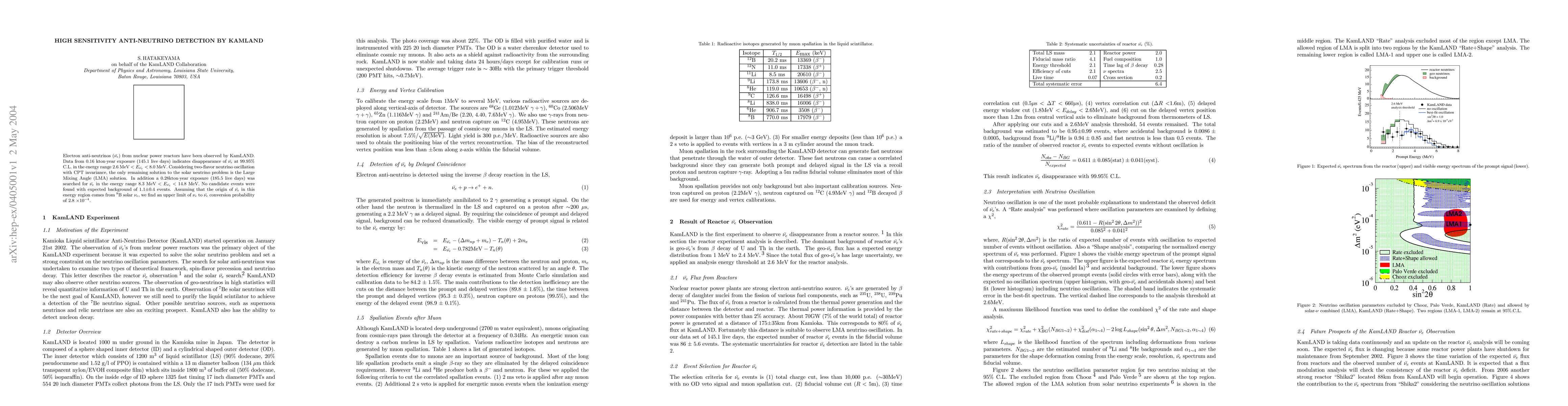 Thumbnail for High Sensitivity Anti-Neutrino Detection by KamLAND