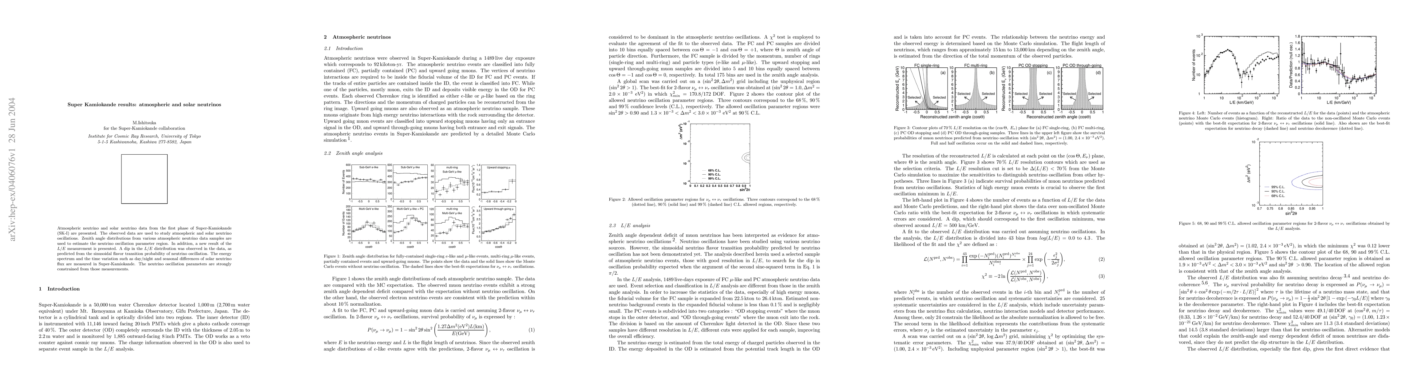 Thumbnail for Super Kamiokande results: atmospheric and solar neutrinos