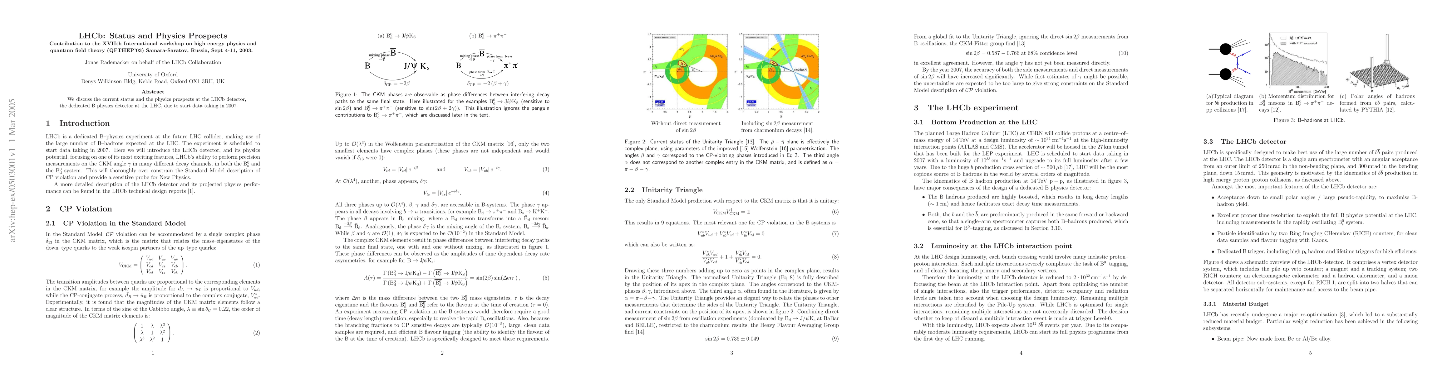 Thumbnail for LHCb: Status and Physics Prospects