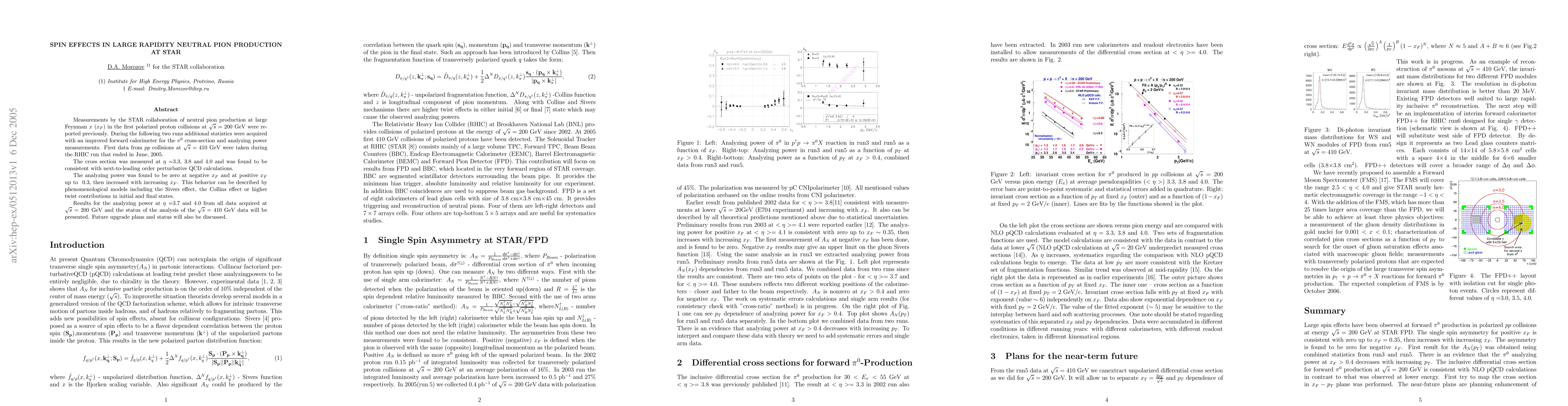 Thumbnail for Spin effects in large rapidity pi0 production at STAR