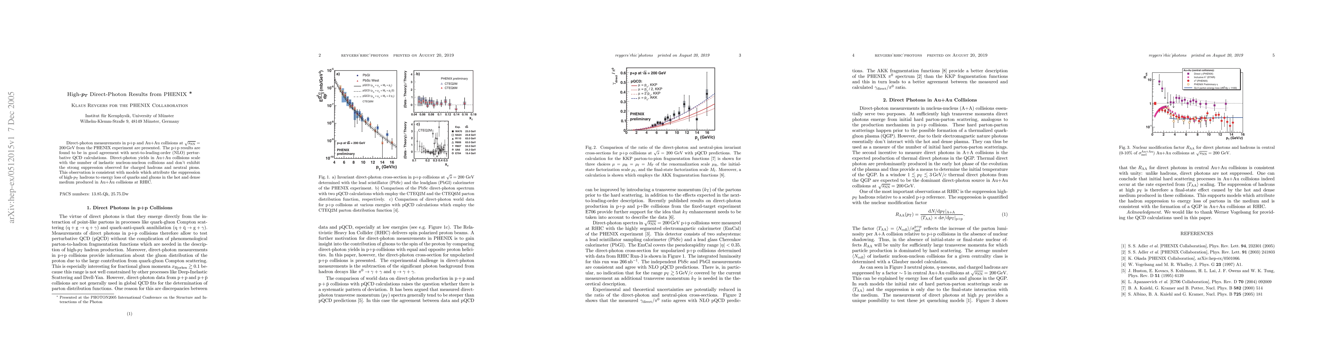 Thumbnail for High-pT Direct-Photon Results from PHENIX