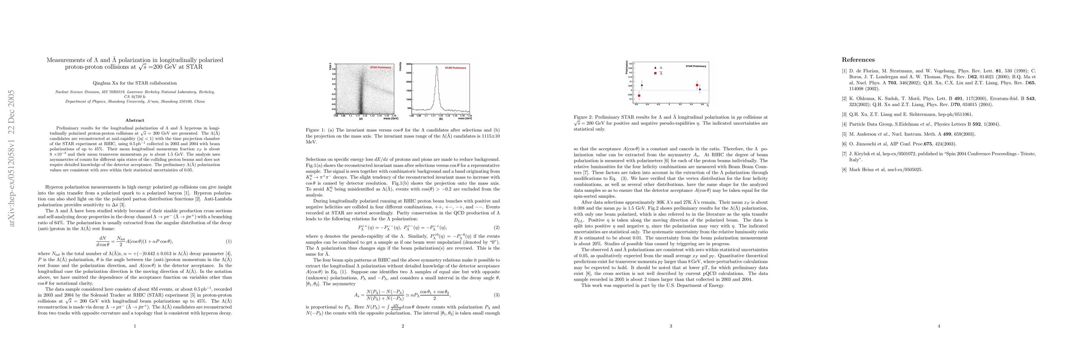 Thumbnail for Measurements of $\Lambda$ and $\bar \Lambda$ polarization in
  longitudinally polarized proton-proton collisions at $\sqrt s$ =200 GeV at
  STAR