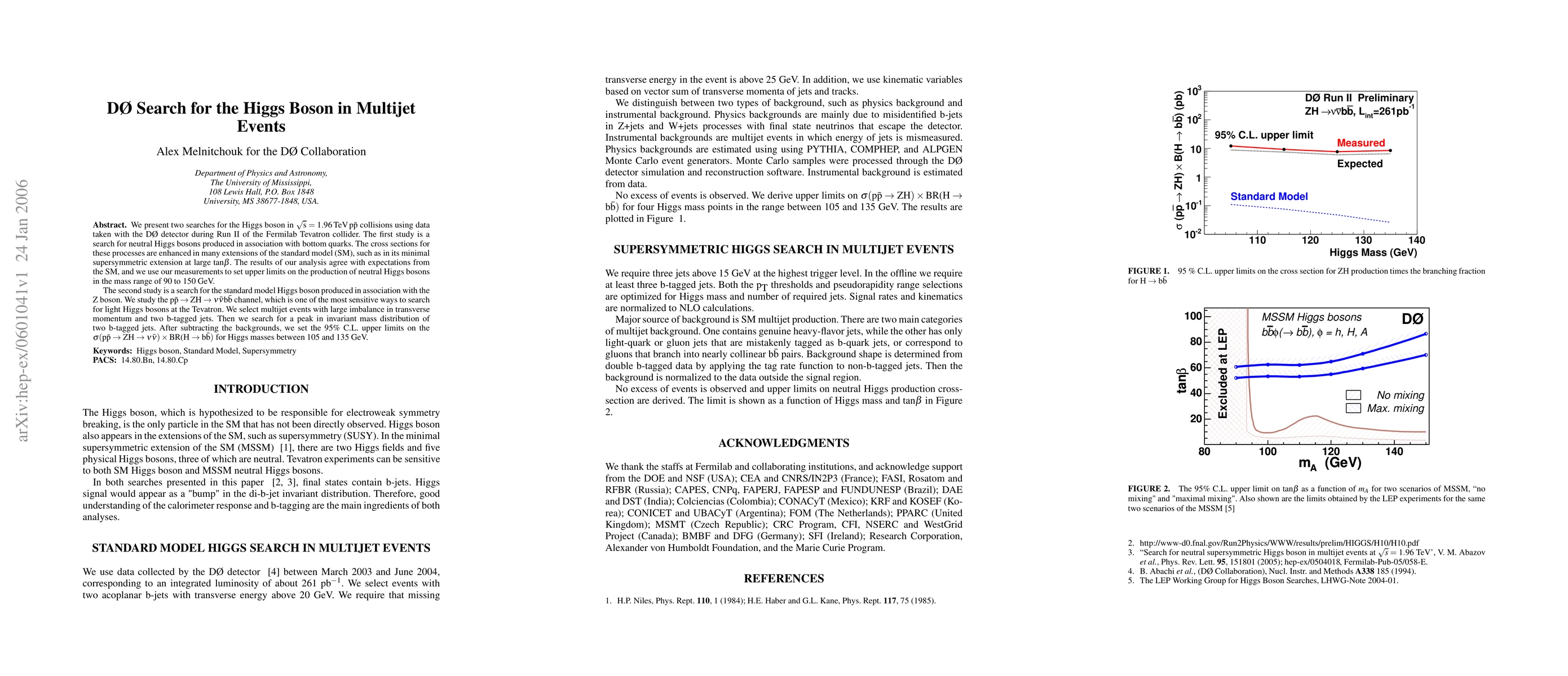 Thumbnail for D0 Search for the Higgs Boson in Multijet Events