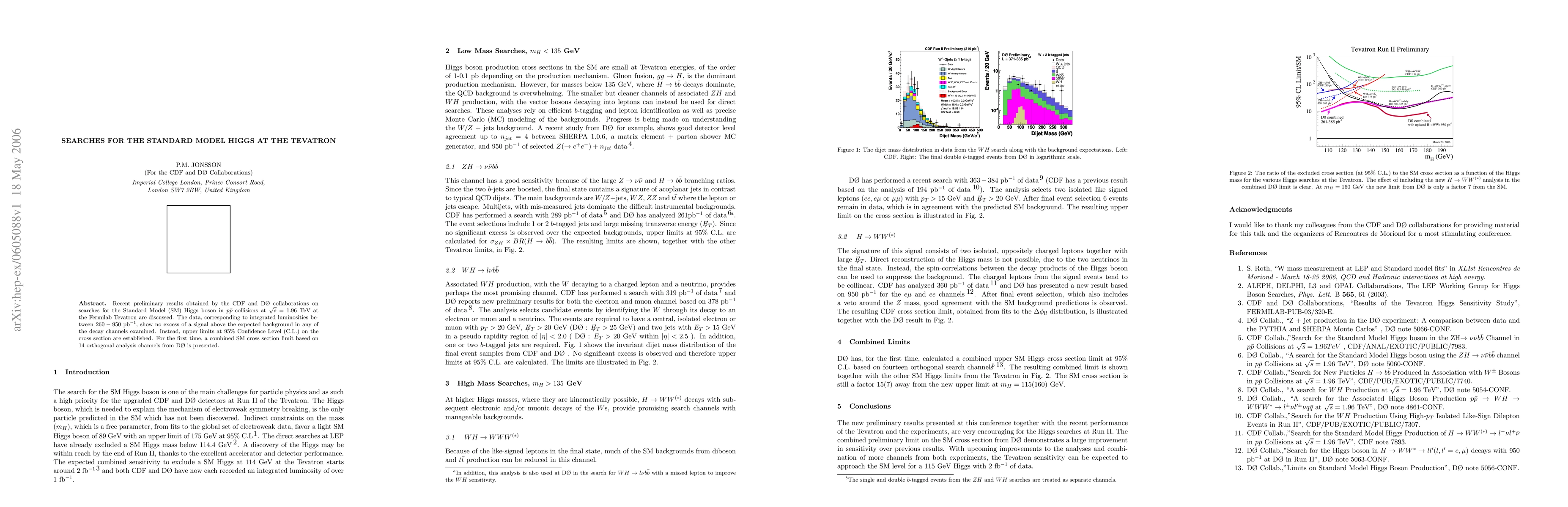 Thumbnail for Searches for the Standard Model Higgs at the Tevatron