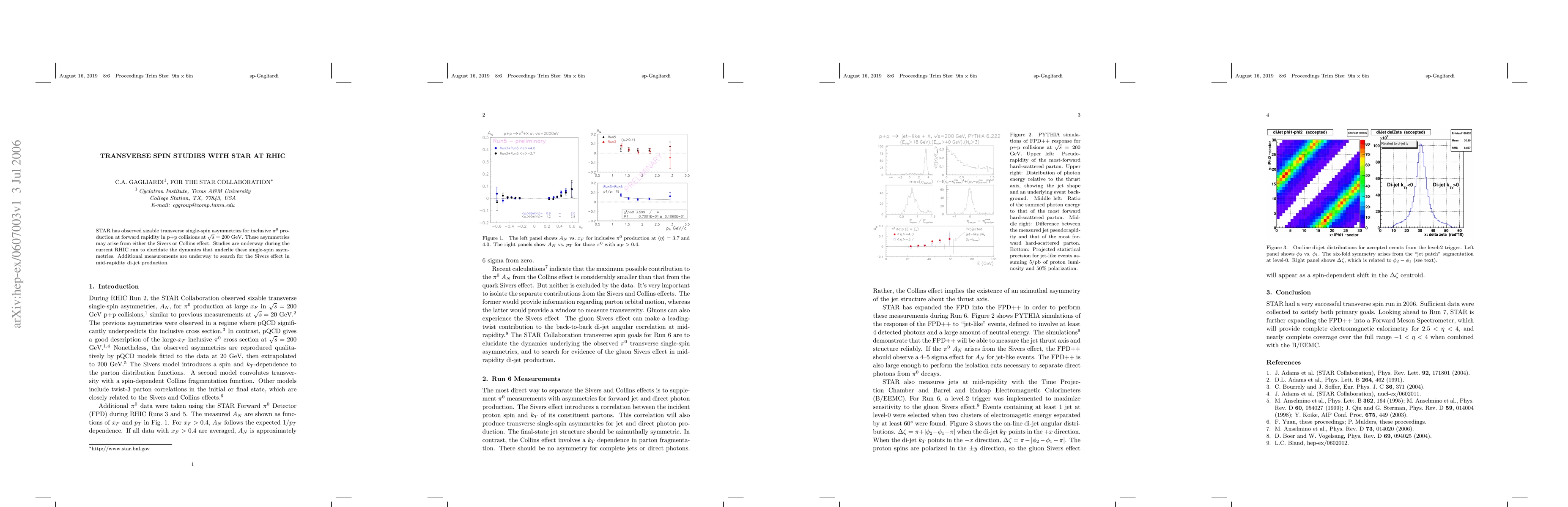 Thumbnail for Transverse Spin Studies with STAR at RHIC