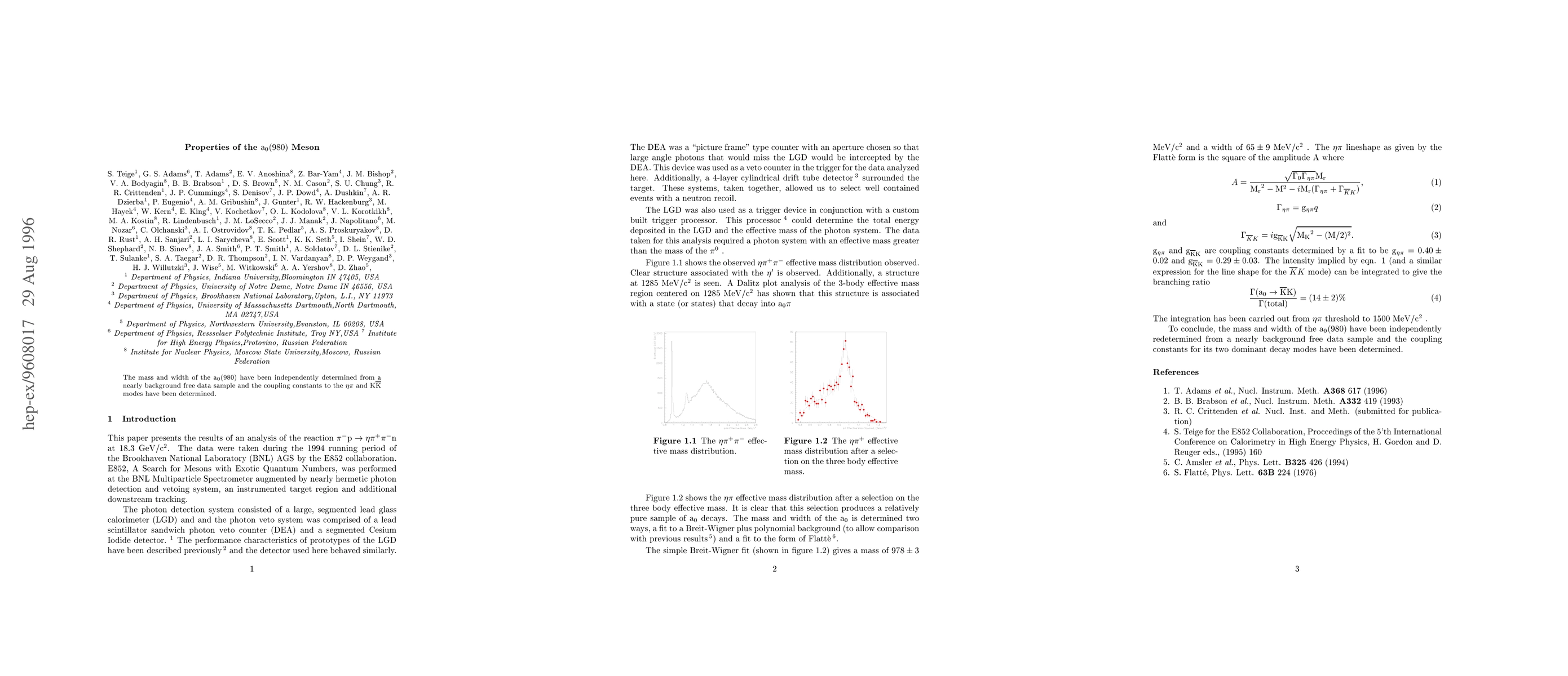 Thumbnail for Properties of the a0(980) meson