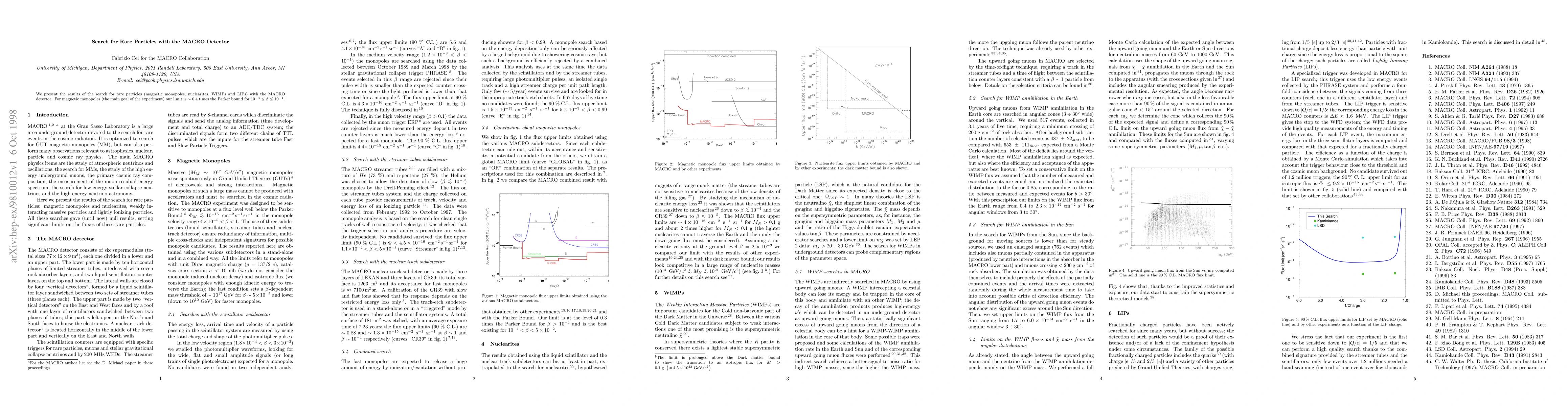 Thumbnail for Search for Rare Particles with the MACRO Detector