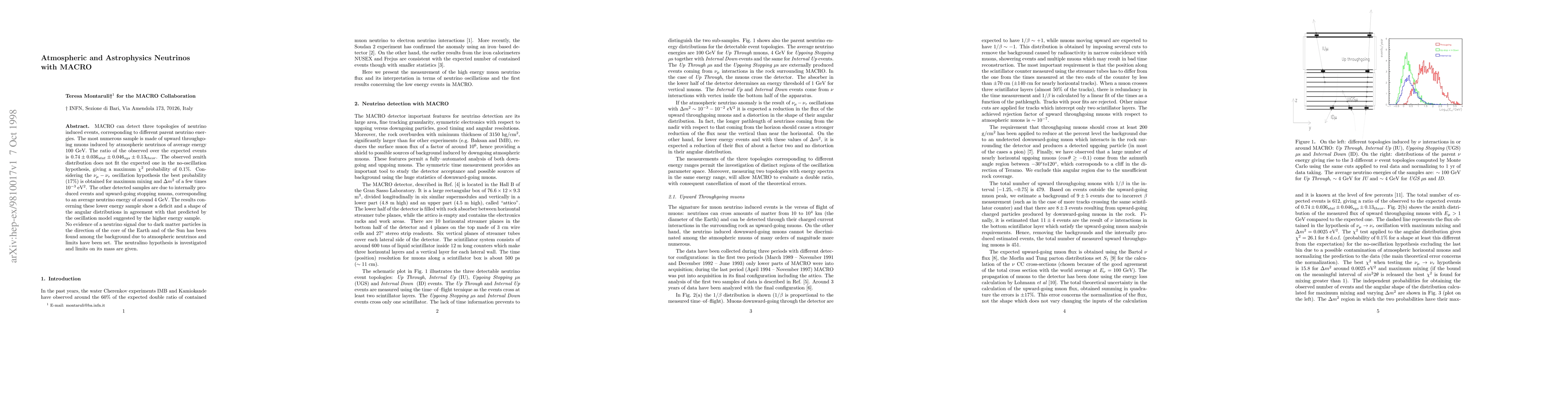 Thumbnail for Atmospheric and Astrophysics Neutrinos with MACRO