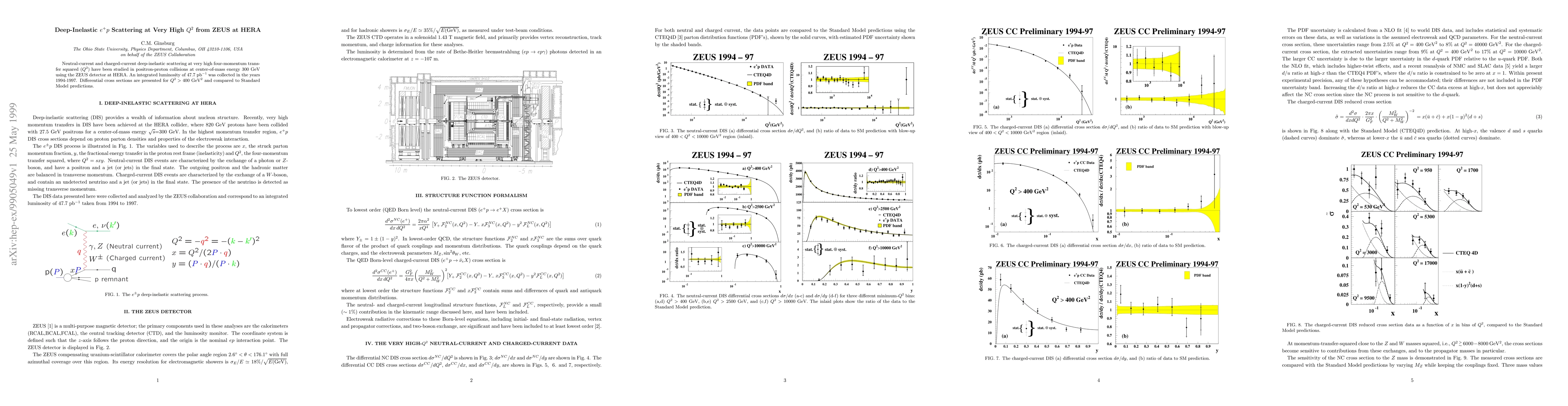 Thumbnail for Deep-Inelastic e^+p Scattering at Very High Q^2 from ZEUS at HERA