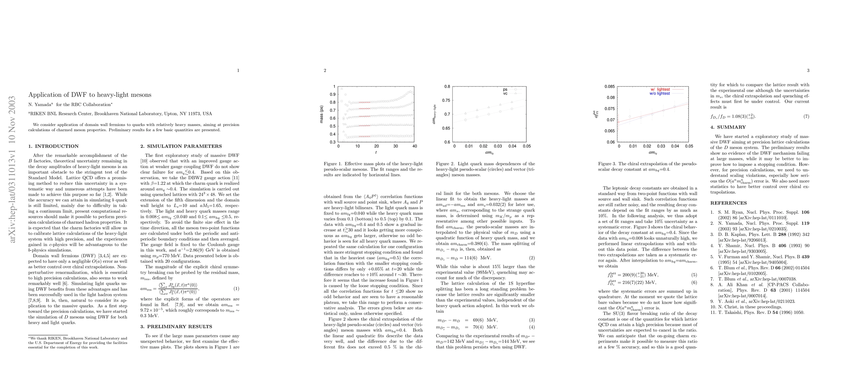 Thumbnail for Application of DWF to heavy-light mesons
