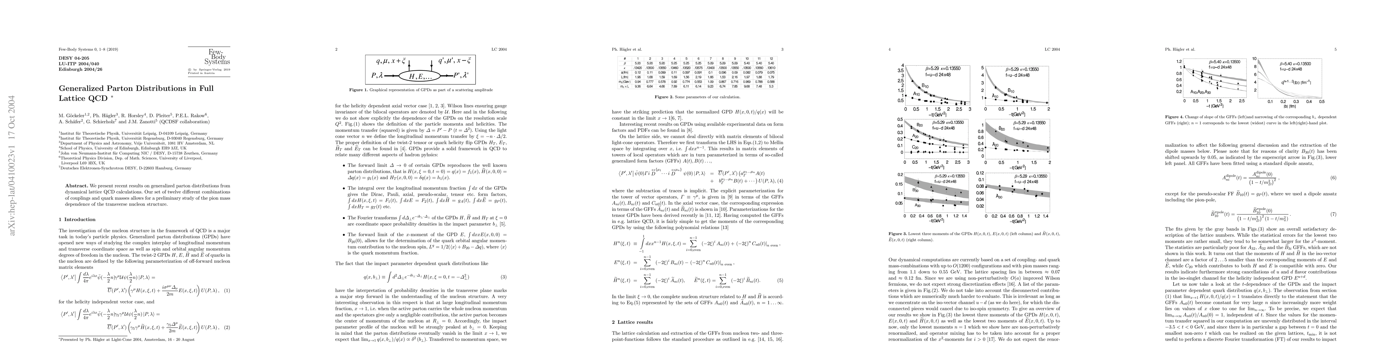 Thumbnail for Generalized Parton Distributions in Full Lattice QCD