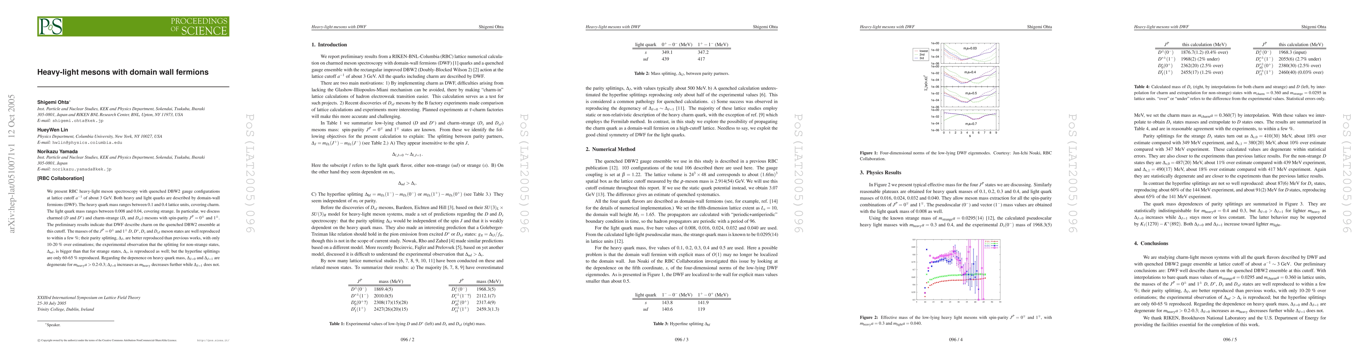 Thumbnail for Heavy-light mesons with domain wall fermions