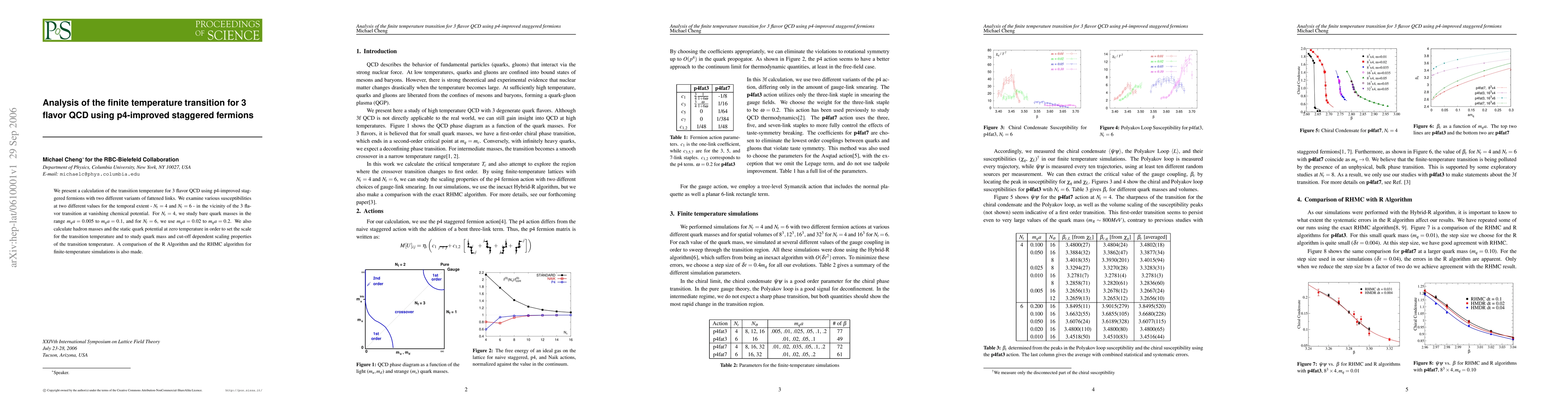 Thumbnail for Analysis of the finite temperature transition for 3 flavor QCD using
  p4-improved staggered fermions