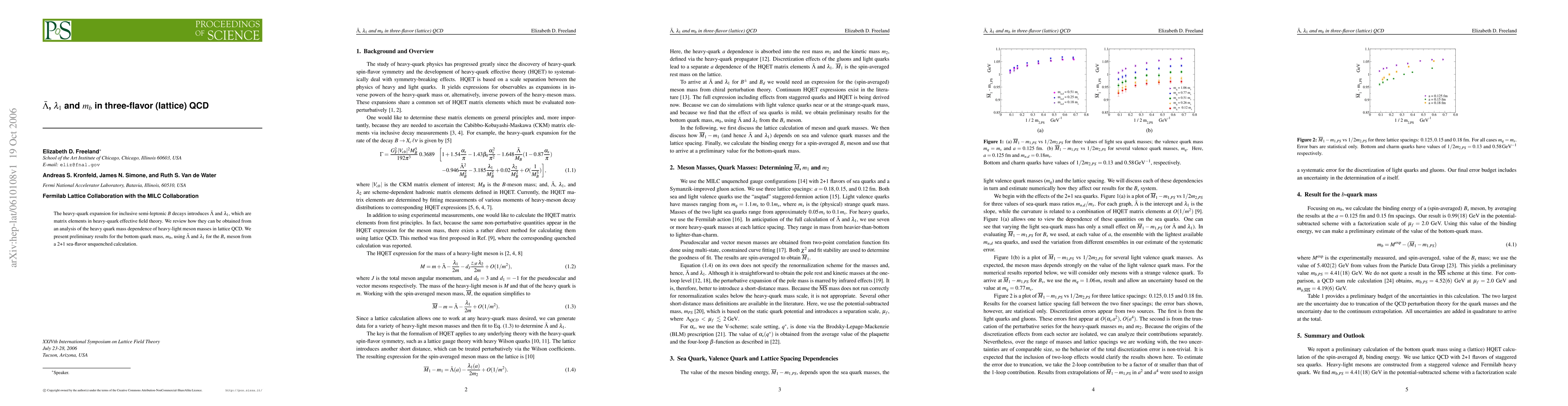 Thumbnail for Lambda-bar, lambda_1 and m_b in three-flavor (lattice) QCD
