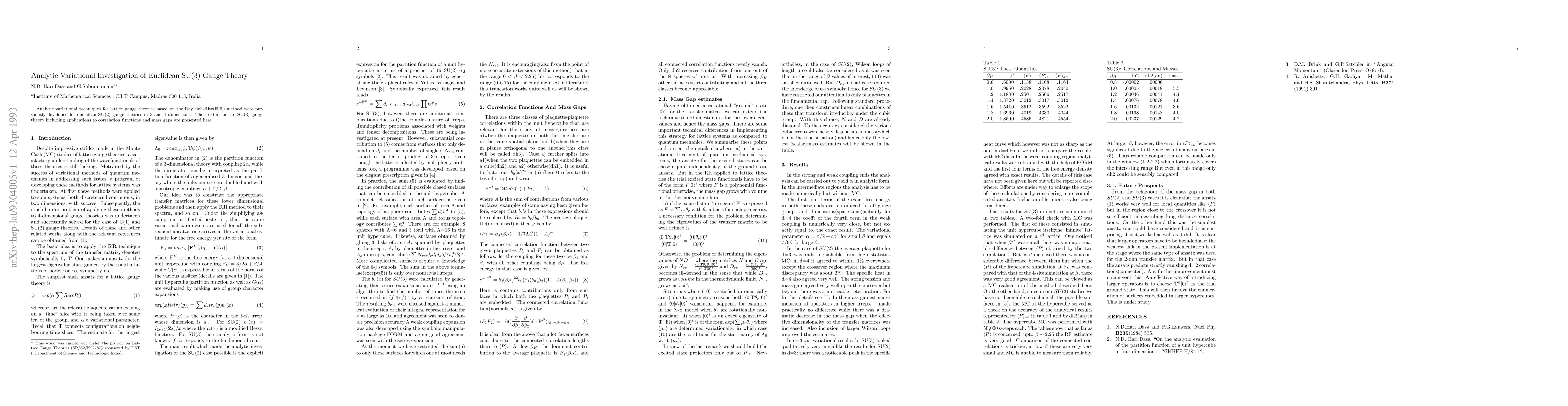 Thumbnail for Analytic Variational Investigation of Euclidean SU(3) Gauge Theory