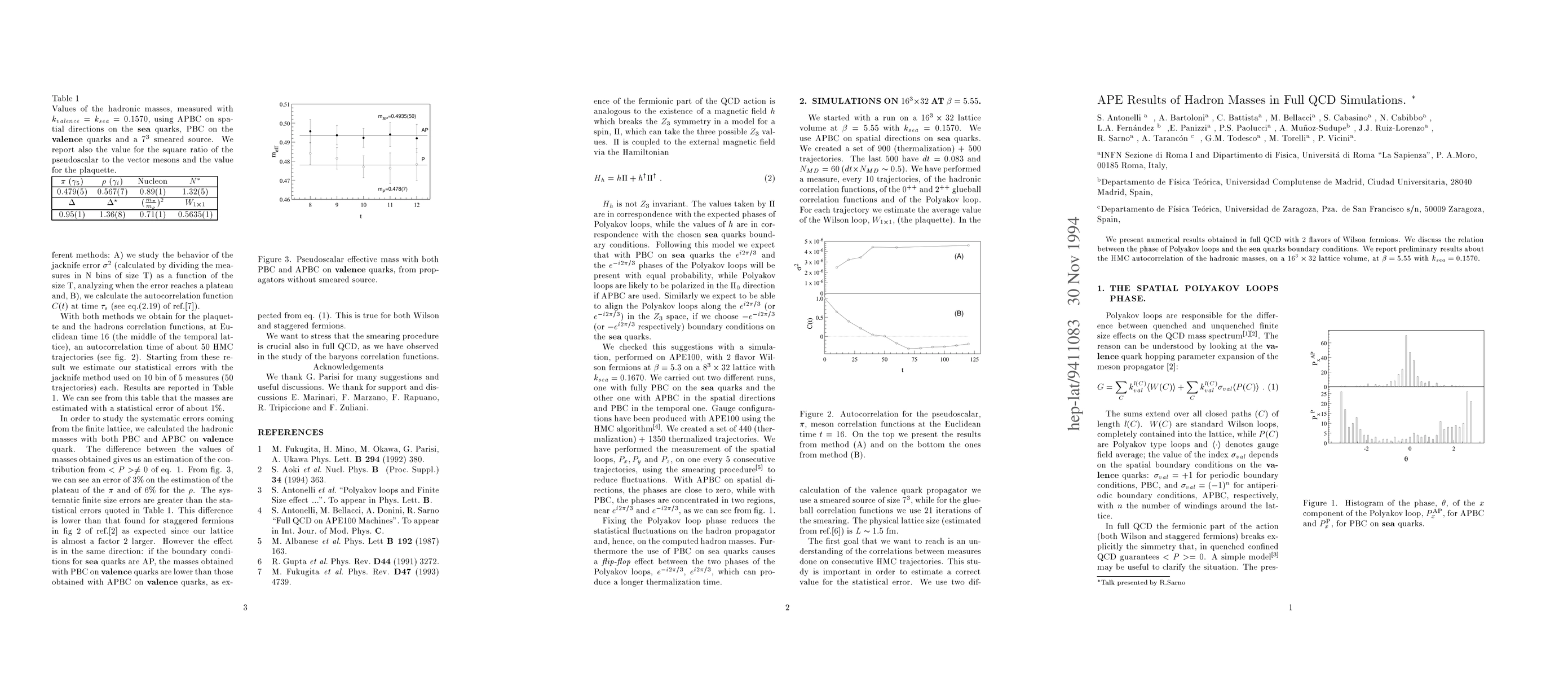 Thumbnail for APE Results of Hadron Masses in Full QCD Simulations