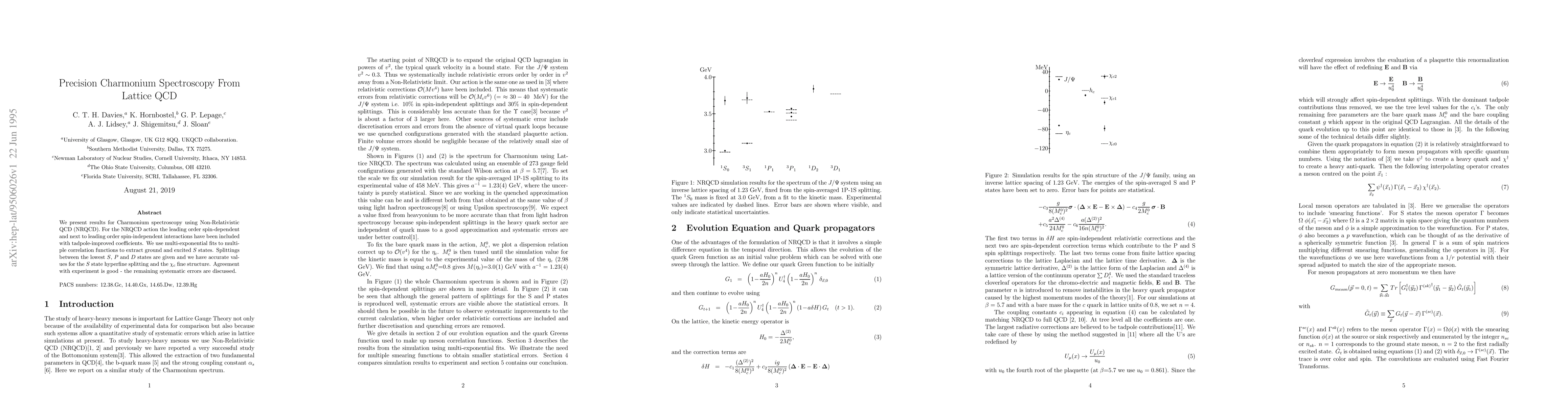 Thumbnail for Precision Charmonium Spectroscopy From Lattice QCD