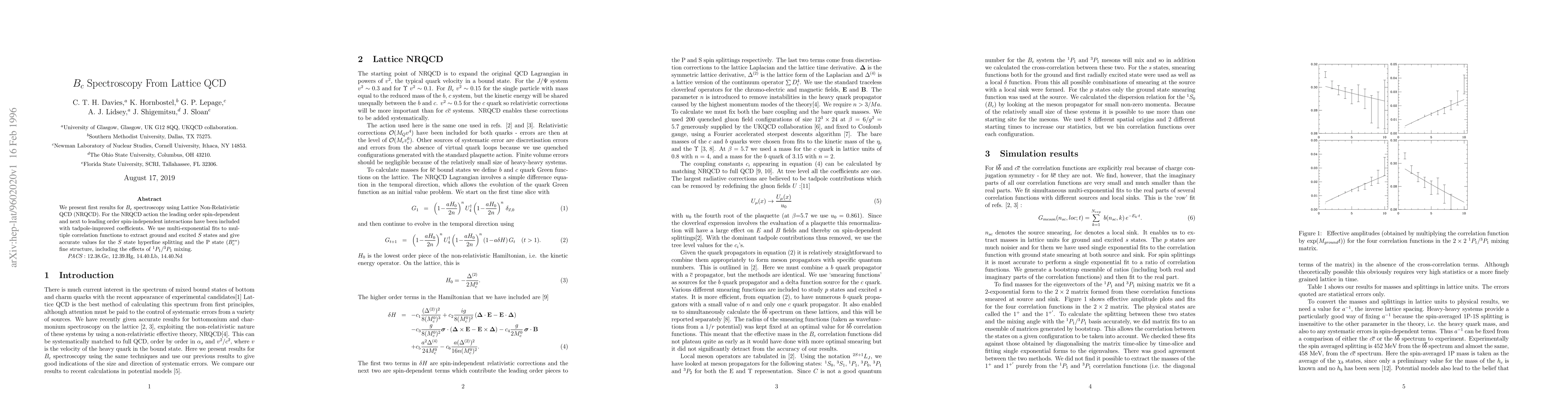 Thumbnail for $B_c$ Spectroscopy from Lattice QCD