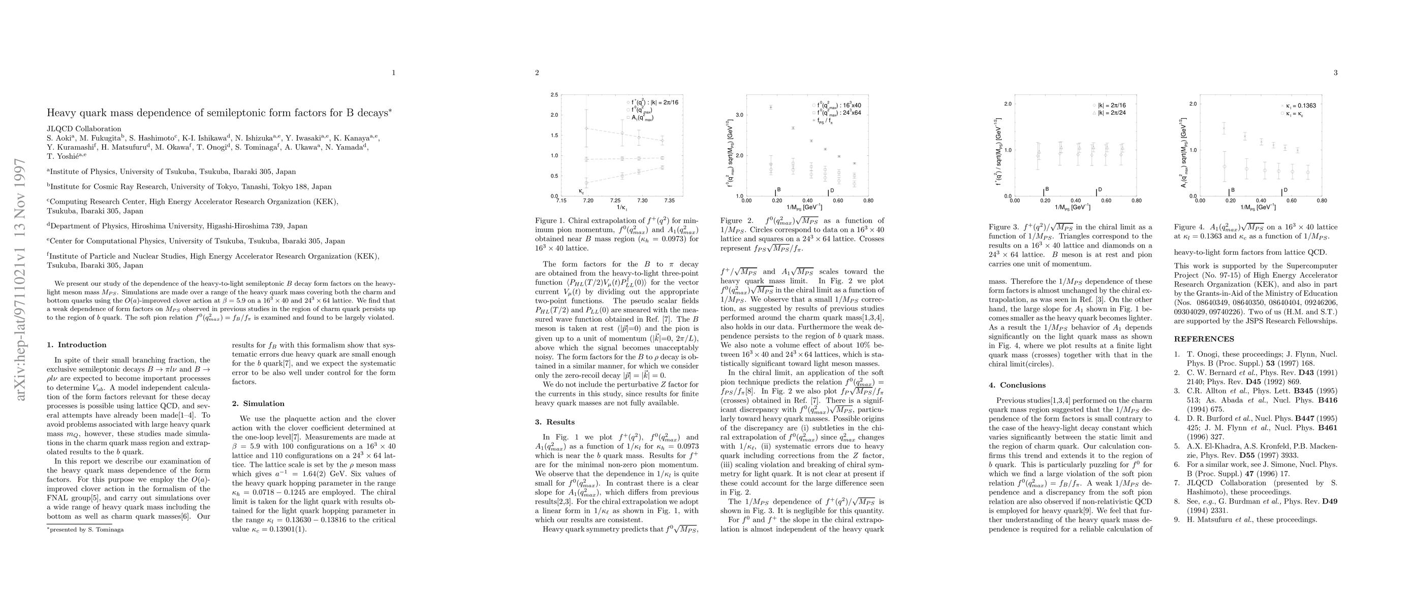 Thumbnail for Heavy quark mass dependence of semileptonic form factors for B decays