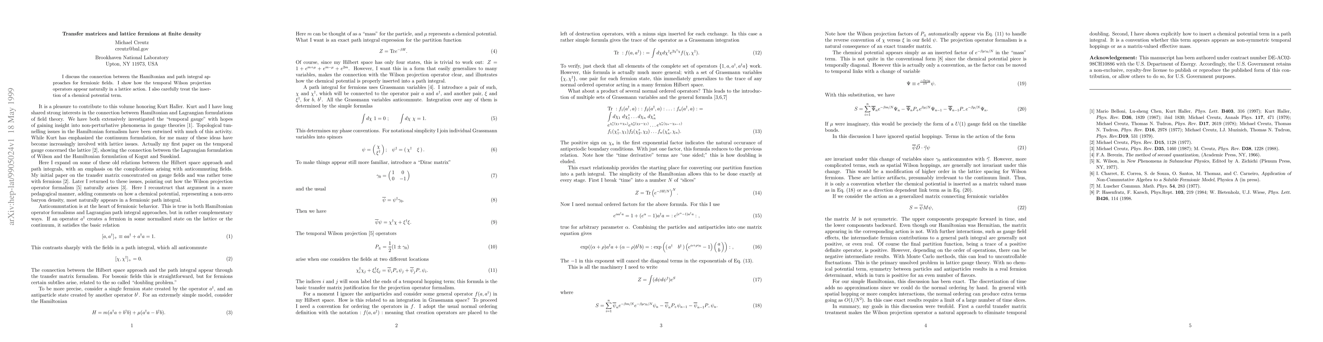 Thumbnail for Transfer matrices and lattice fermions at finite density