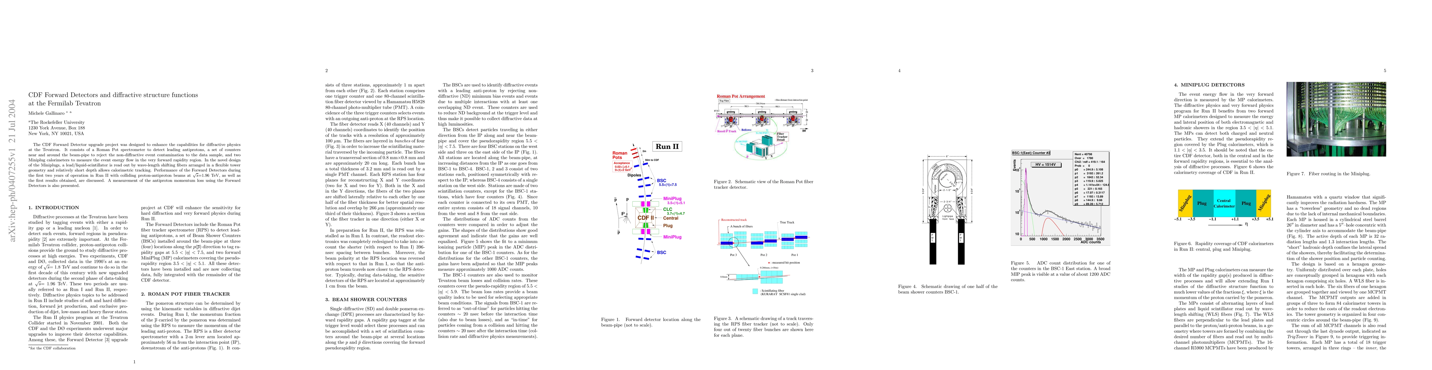 Thumbnail for CDF Forward Detectors and diffractive structure functions at the
  Fermilab Tevatron