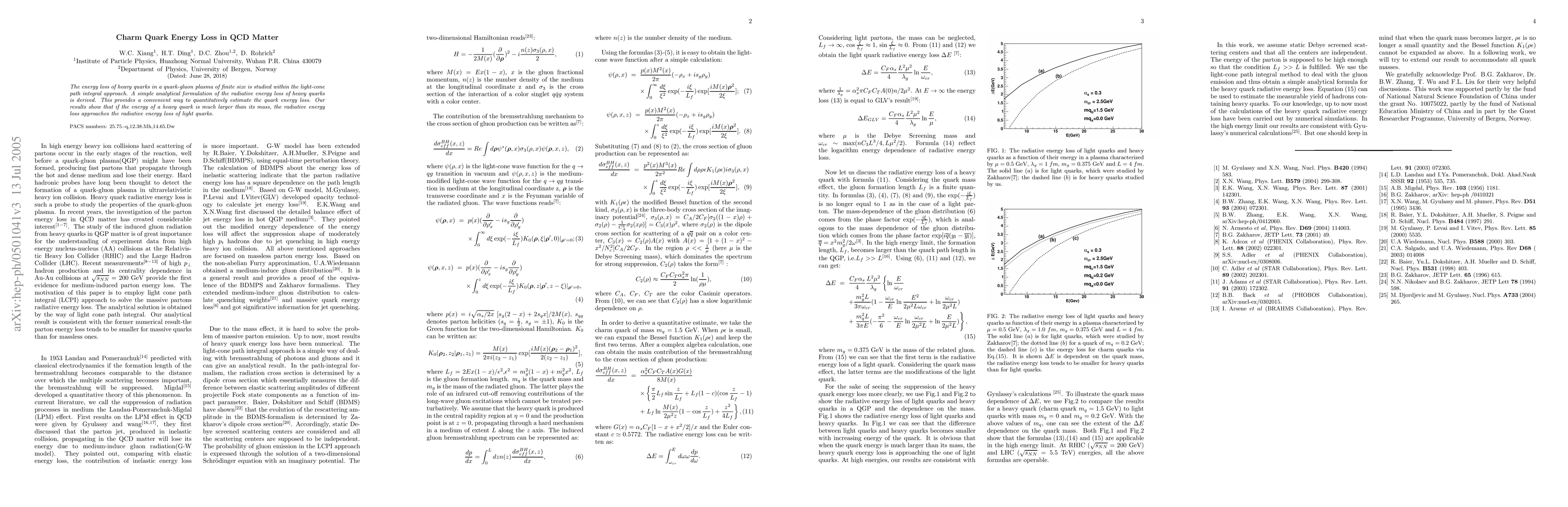 Thumbnail for Charm Quark Energy Loss in QCD Matter