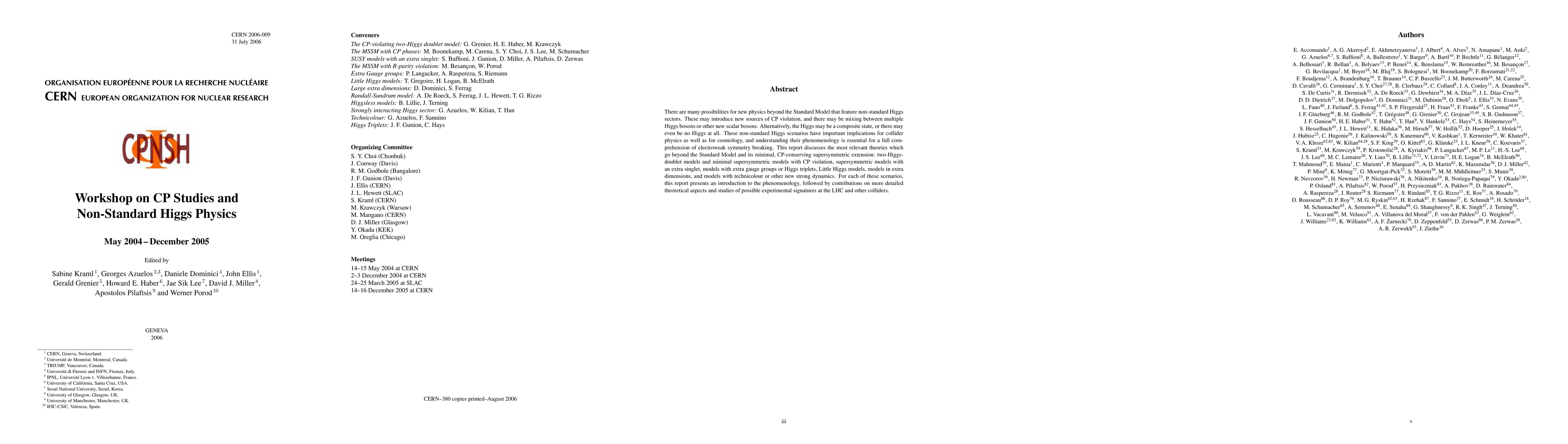 Thumbnail for CP Studies and Non-Standard Higgs Physics