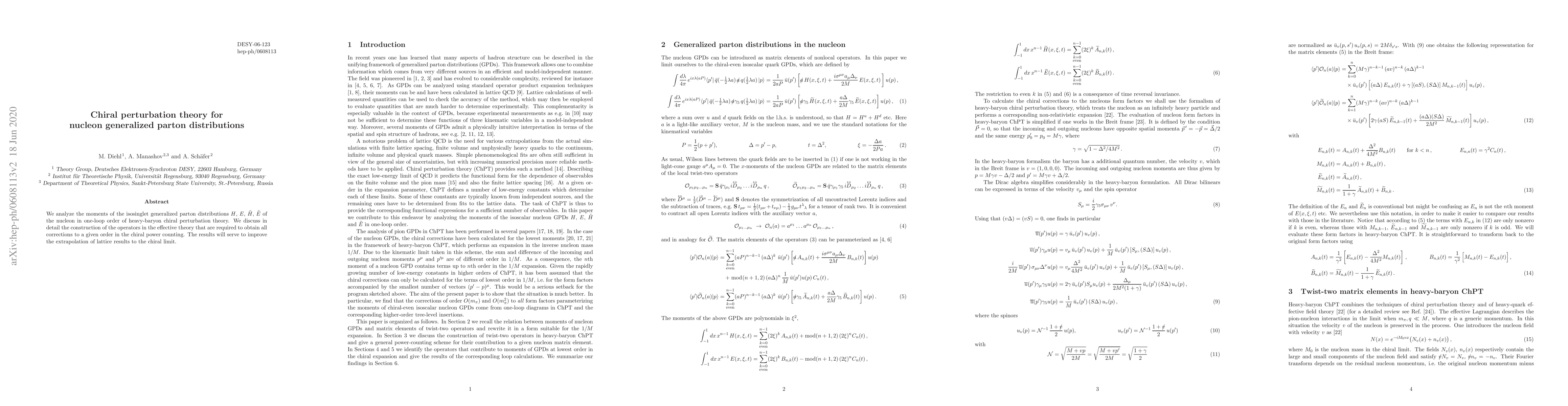 Thumbnail for Chiral perturbation theory for nucleon generalized parton distributions