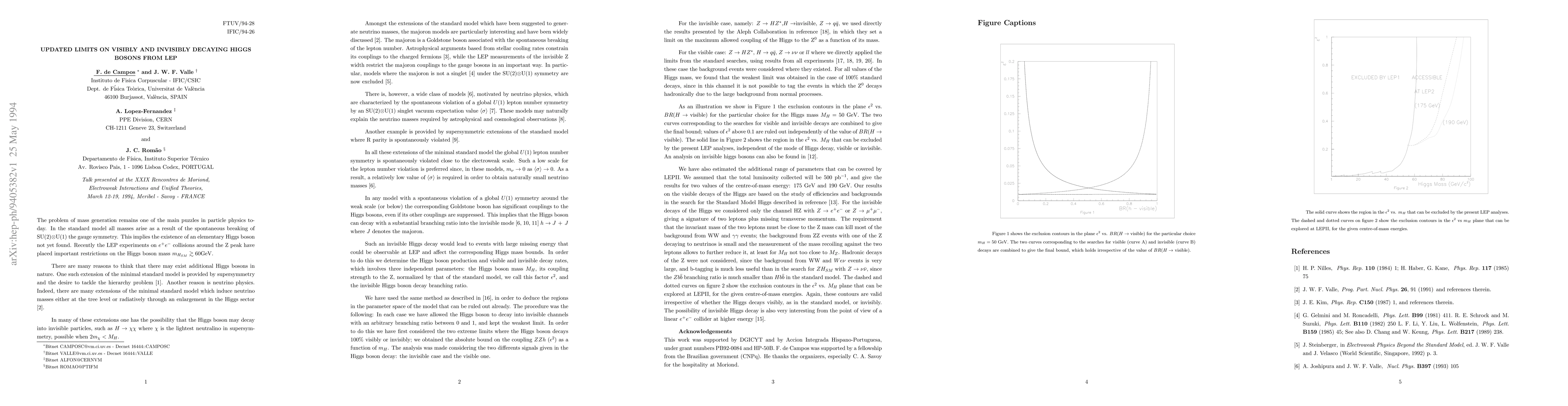 Thumbnail for Updated Limits on Visibly and Invisibly Decaying Higgs Bosons from LEP