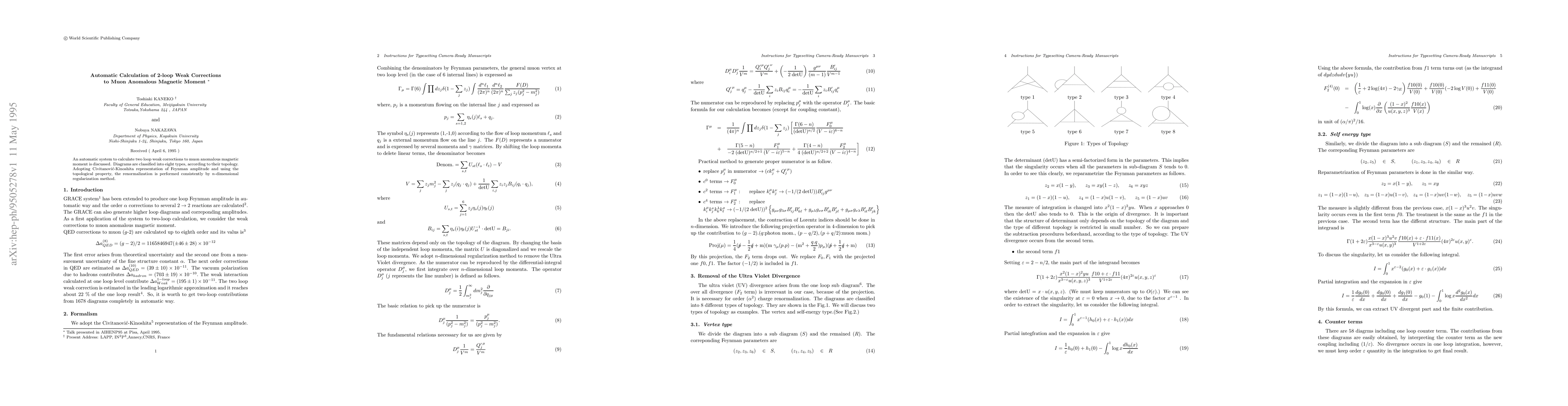 Thumbnail for Automatic Calculation of 2-loop Weak Corrections to Muon Anomalous
  Magnetic Moment