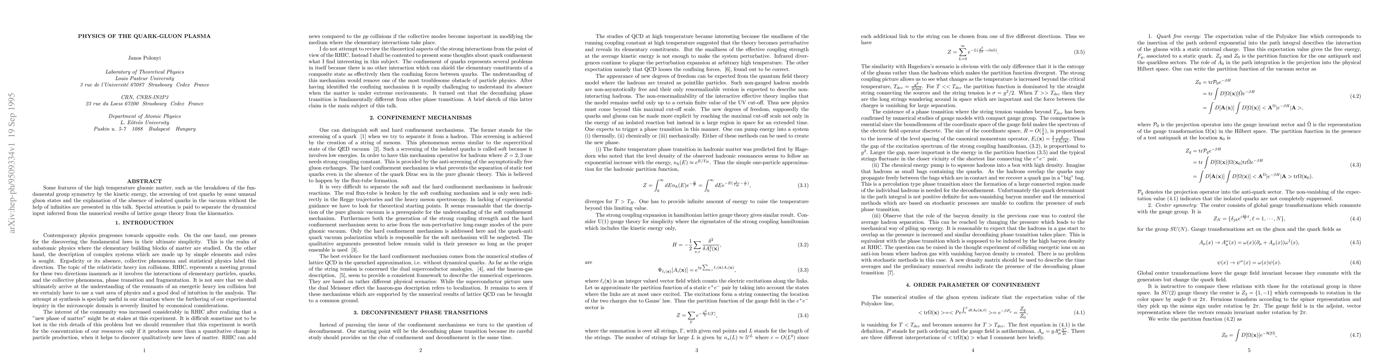 Thumbnail for Physics of the Quark-Gluon Plasma