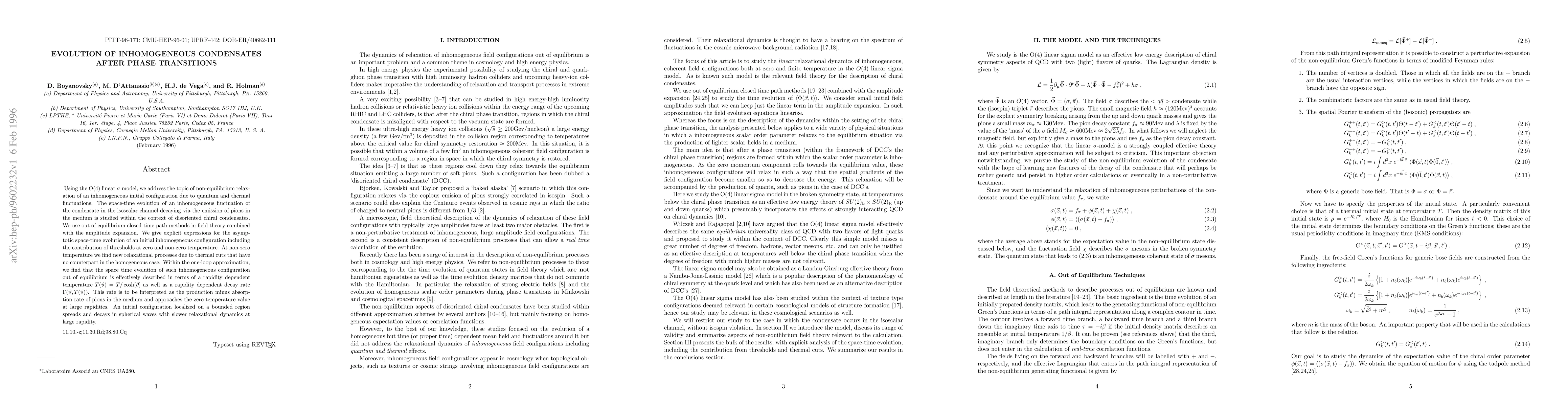 Thumbnail for Evolution of Inhomogeneous Condensates after Phase Transitions