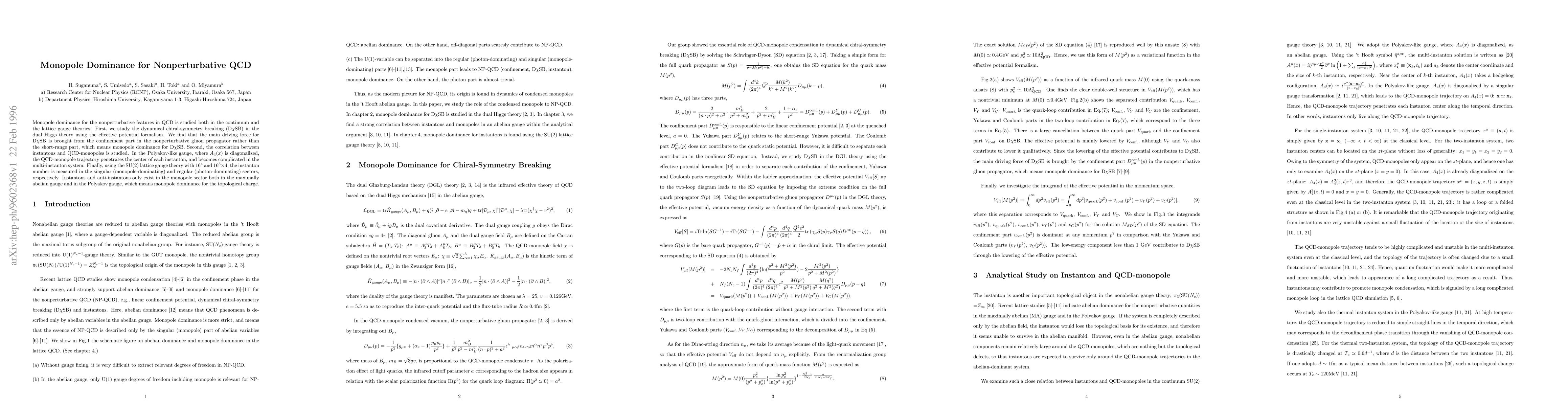 Thumbnail for Monopole Dominance for Nonperturbative QCD