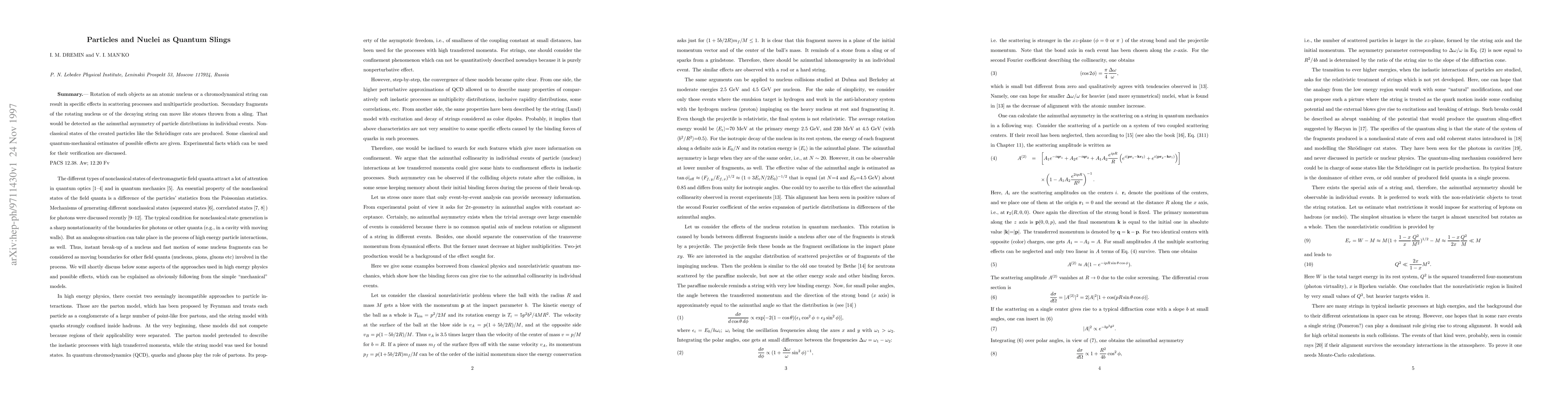 Thumbnail for Particles and Nuclei as Quantum Slings