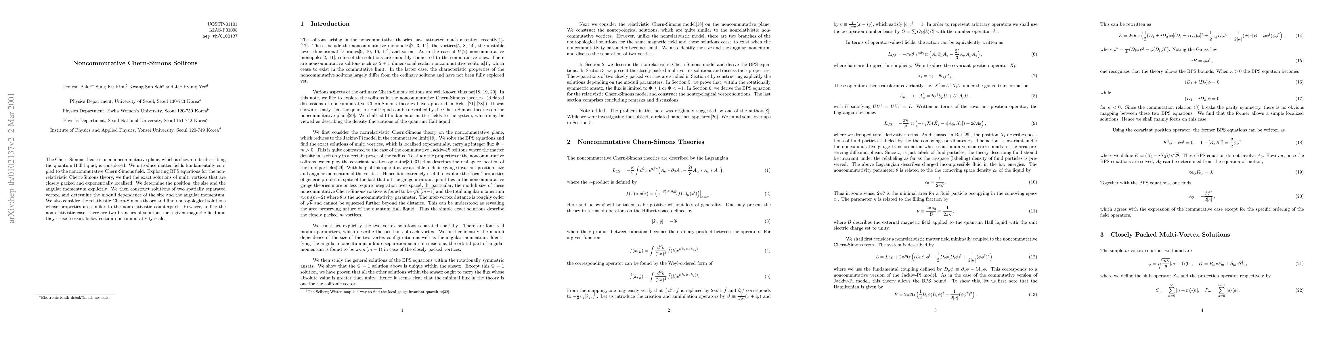 Thumbnail for Noncommutative Chern-Simons Solitons