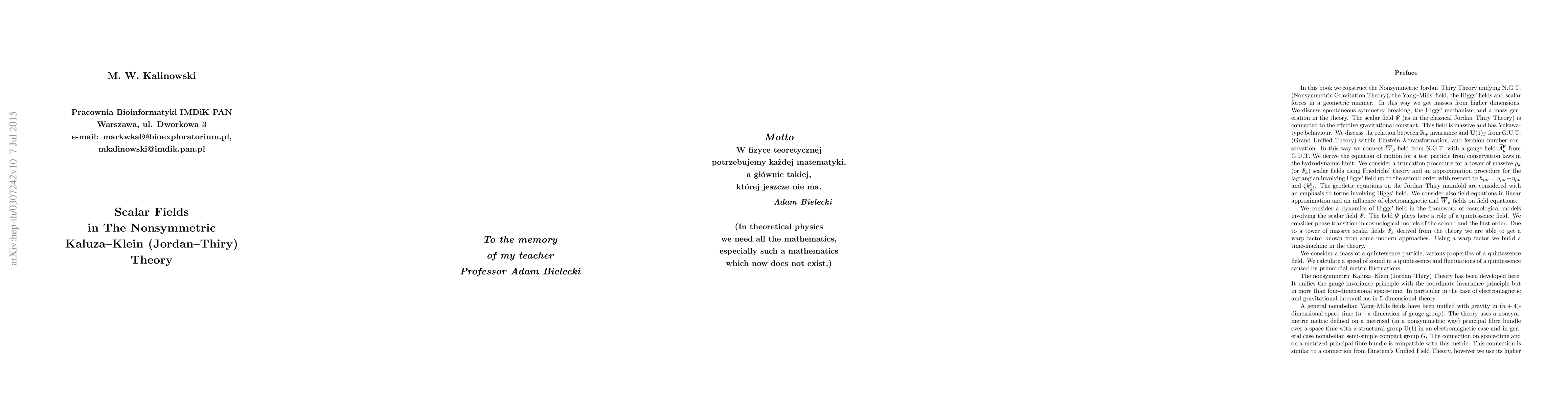 Thumbnail for Scalar fields in the nonsymmetric Kaluza-Klein (Jordan-Thiry) theory