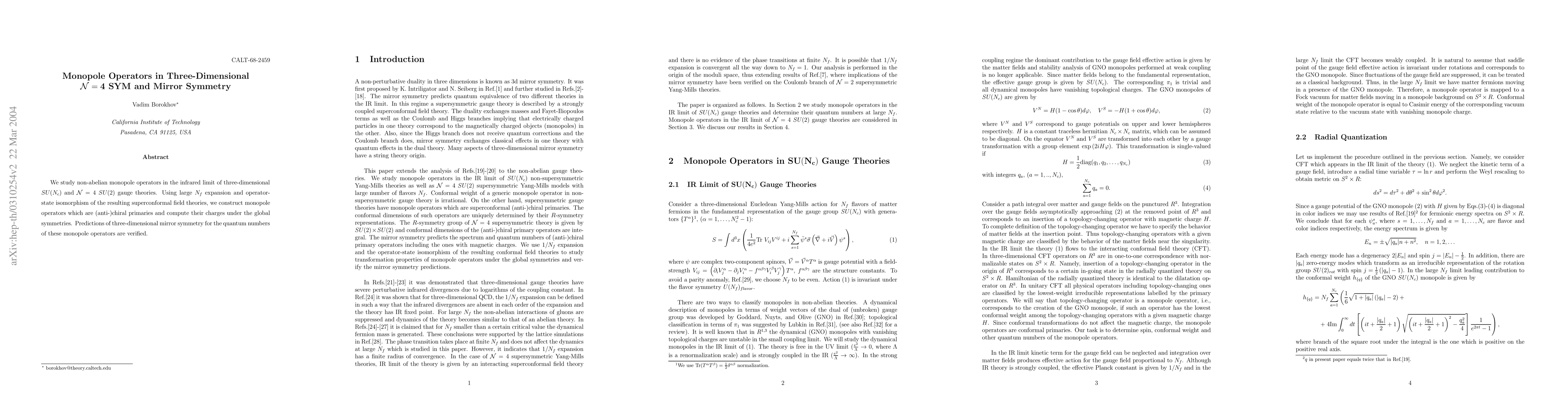Thumbnail for Monopole operators in three-dimensional N=4 SYM and mirror symmetry