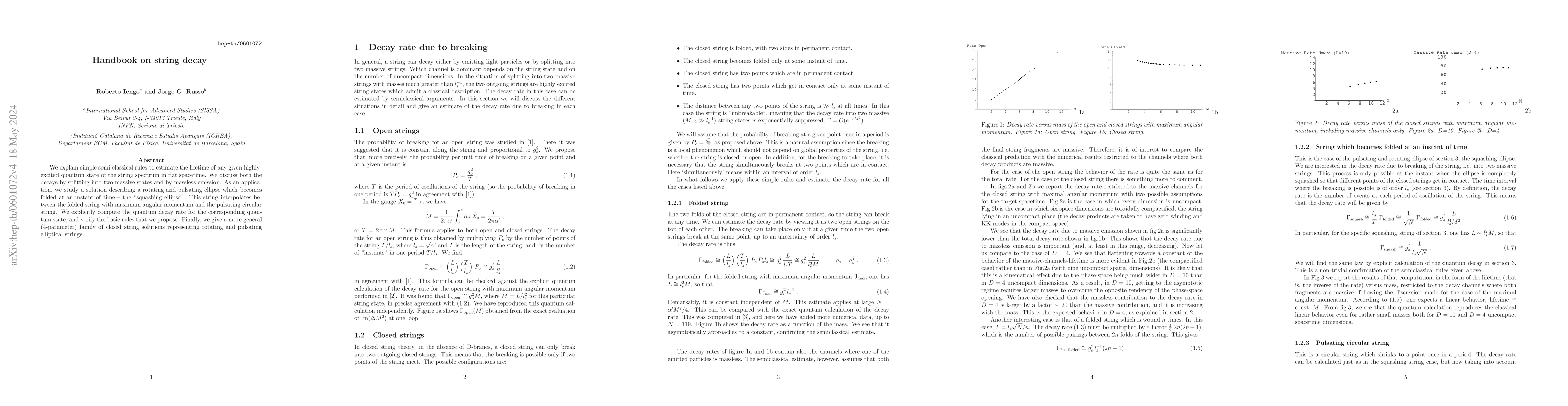 Thumbnail for Handbook on string decay