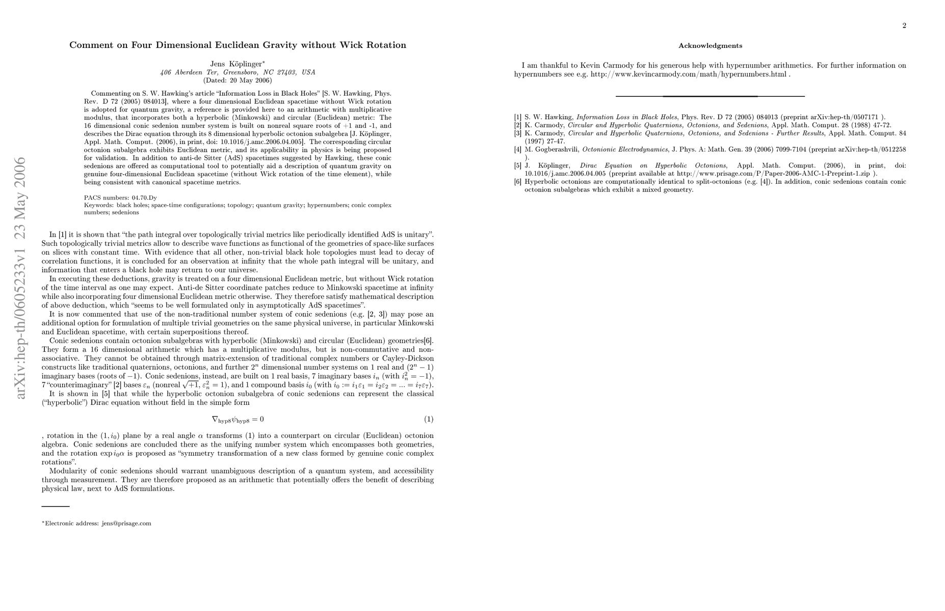 Thumbnail for Remarks on four dimensional Euclidean gravity without Wick rotation