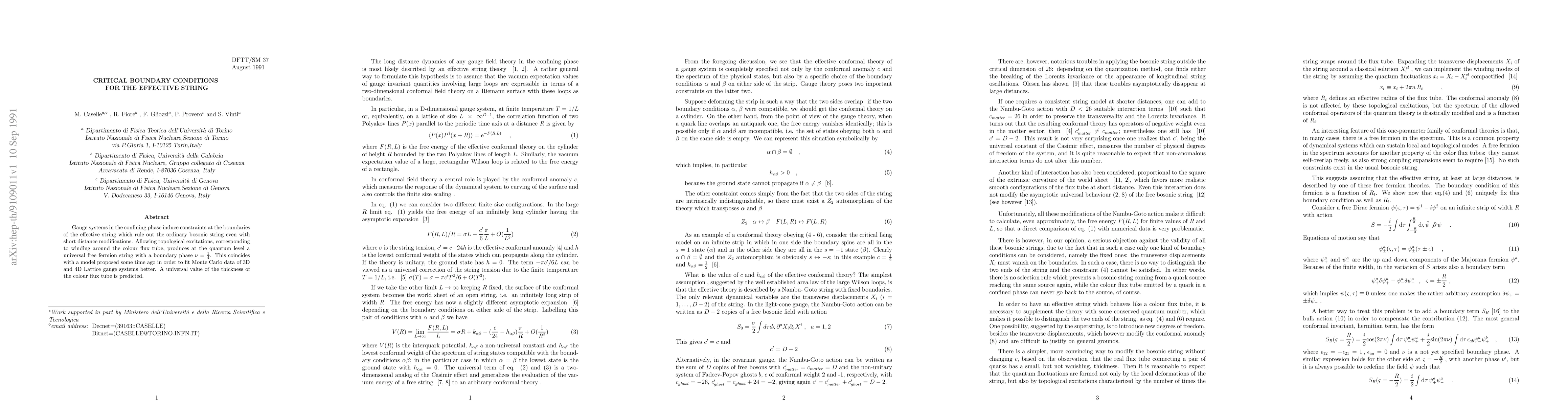 Thumbnail for Critical Boundary Conditions for the Effective String