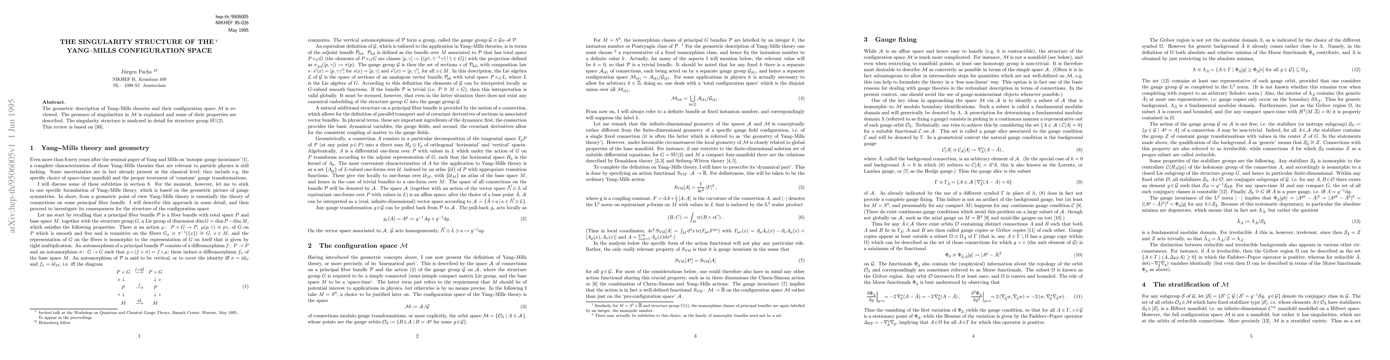 Thumbnail for The singularity structure of the Yang-Mills configuration space