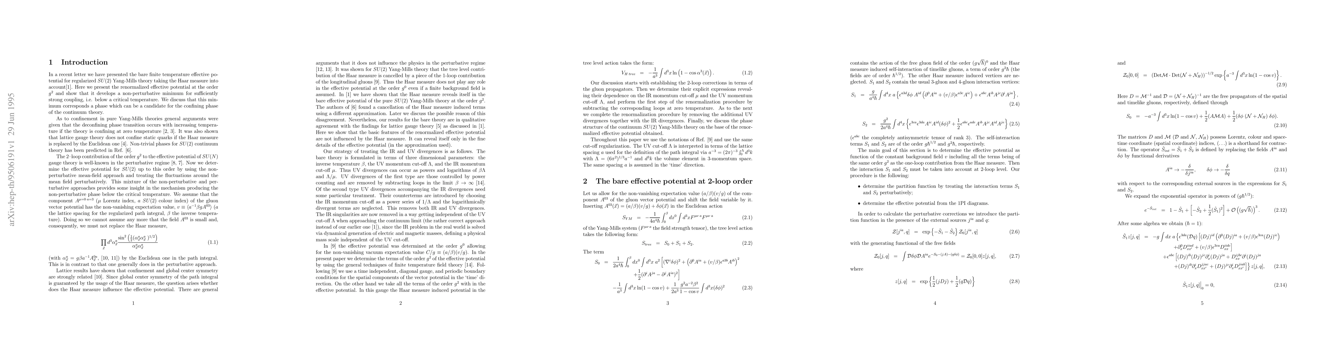Thumbnail for Renormalized finite temperature effective potential of $SU(2)$
  Yang-Mills theory