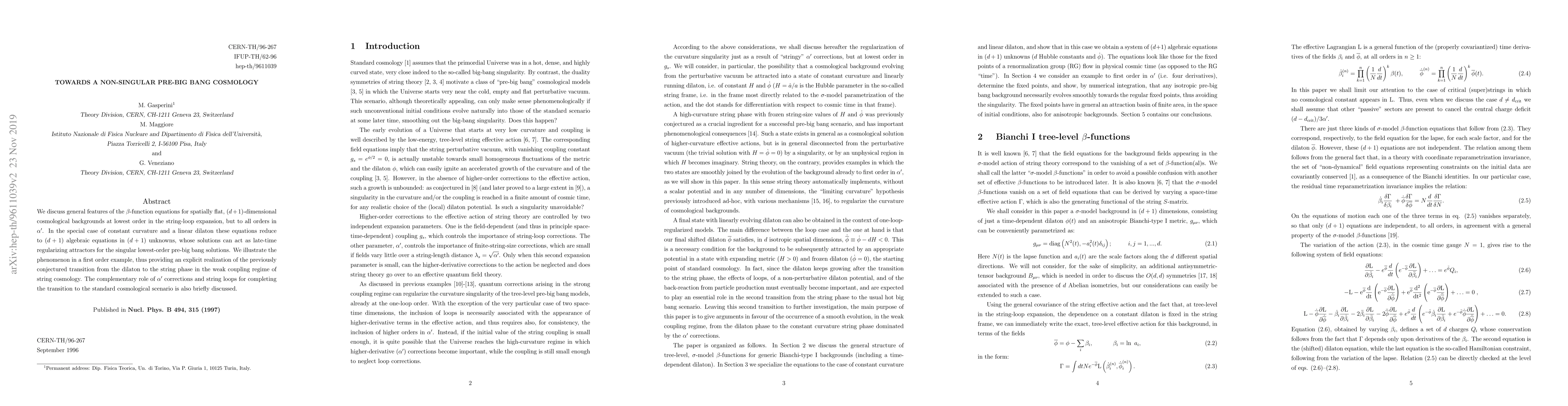 Thumbnail for Towards a non-singular pre-big bang cosmology