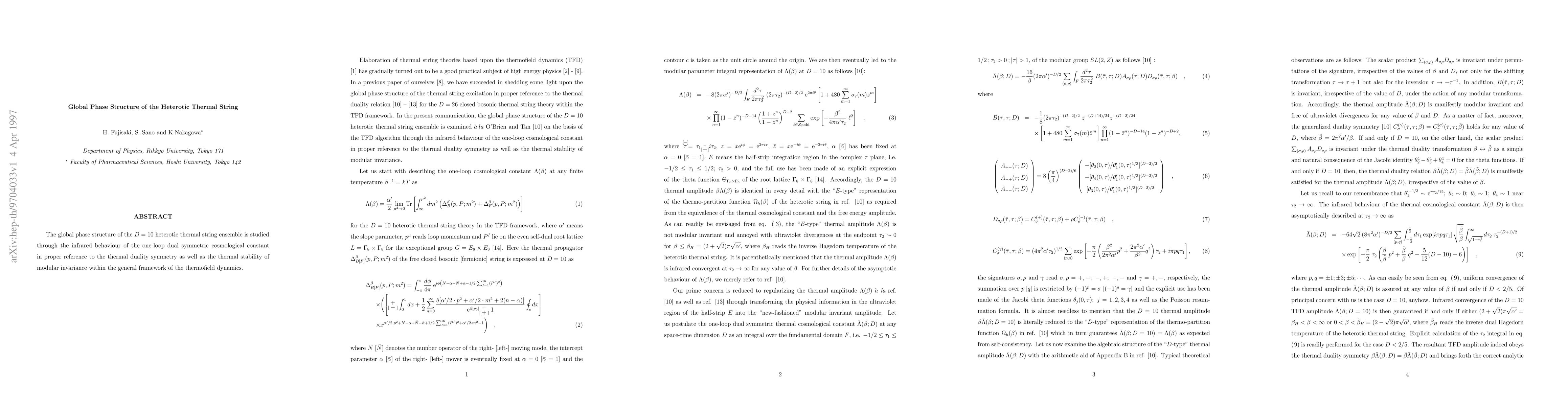 Thumbnail for Heterotic String Thermofield Dynamics