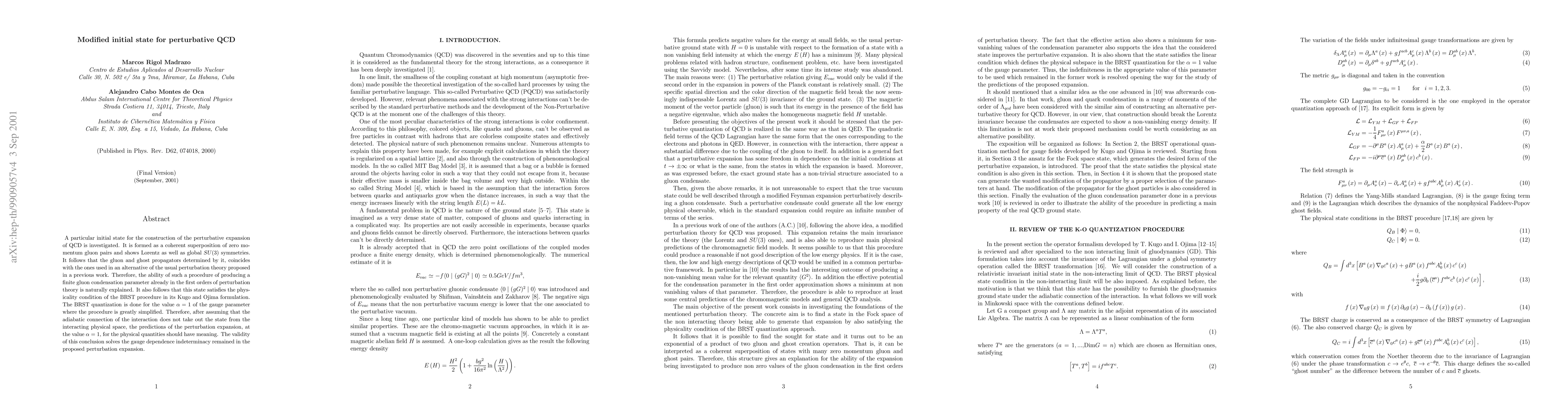 Thumbnail for Modified initial state for perturbative QCD