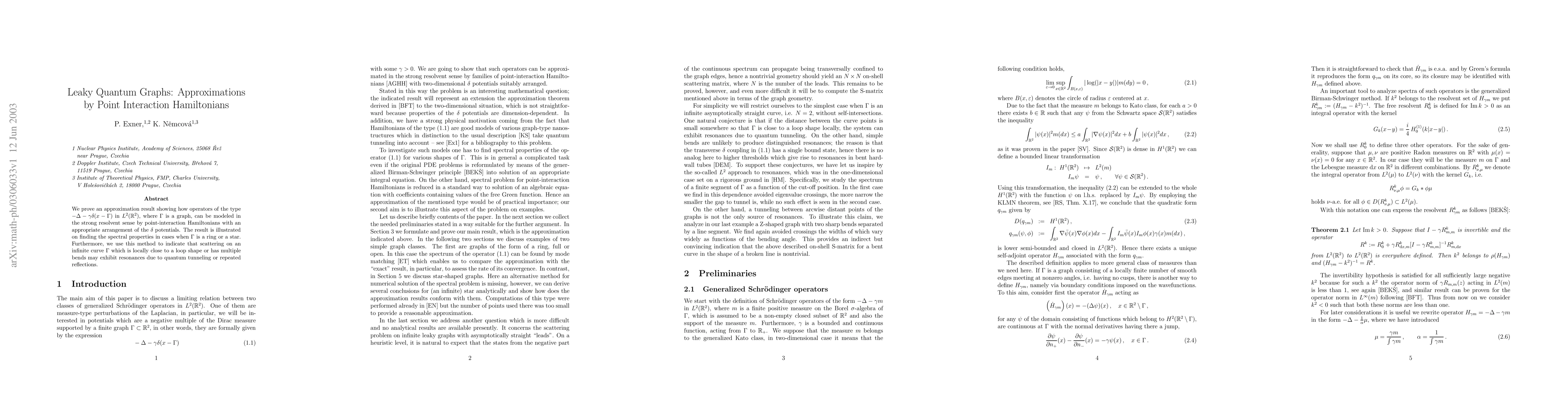 Thumbnail for Leaky quantum graphs: approximations by point interaction Hamiltonians