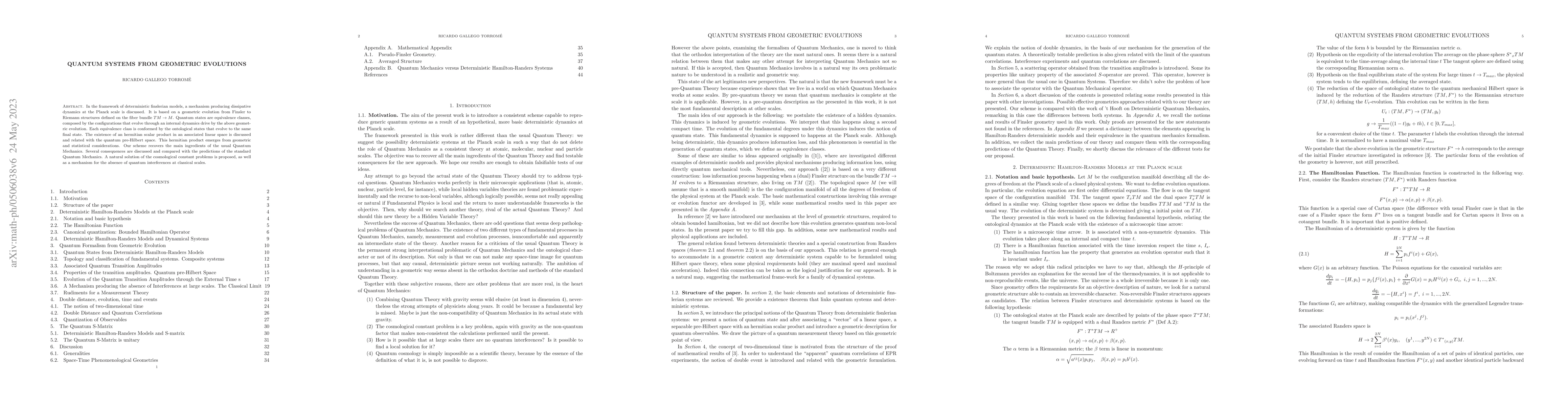 Thumbnail for Quantum Systems as results of Geometric Evolutions
